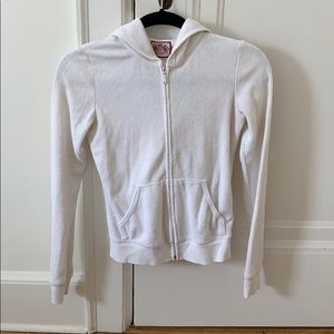 White Juicy terry cloth zip up
